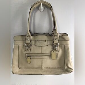 COACH Penelope Leather Shopper Satchel Bag F14686 Double Handles